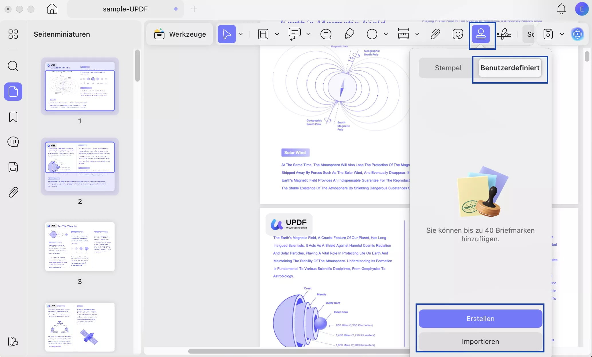benutzerdefinierter pdf-Stempel