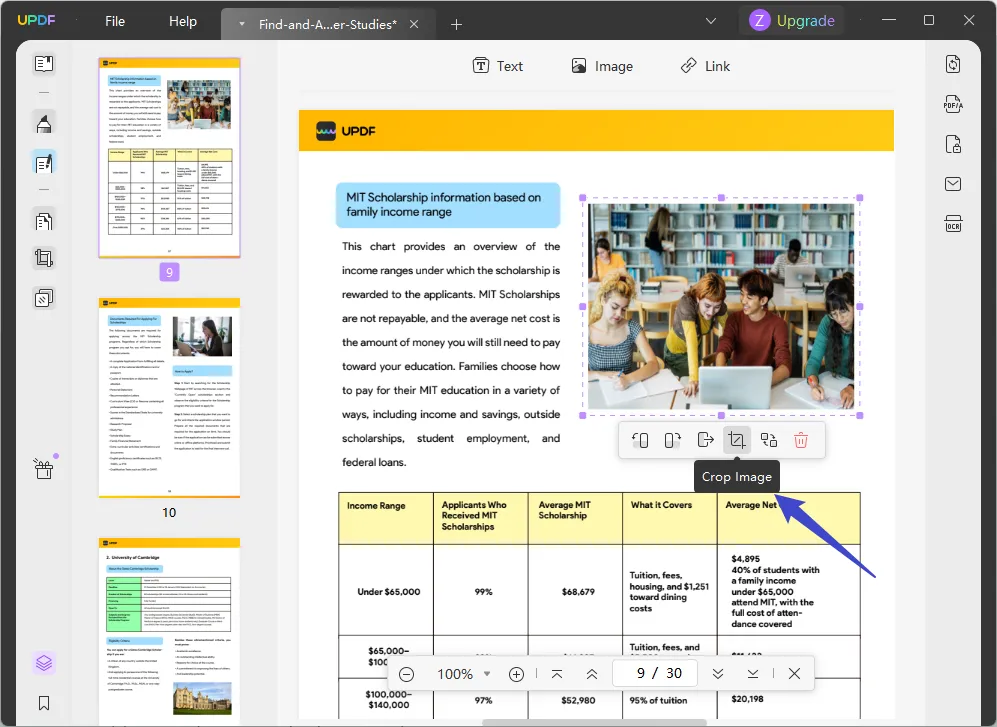 cortar imagen de pdf