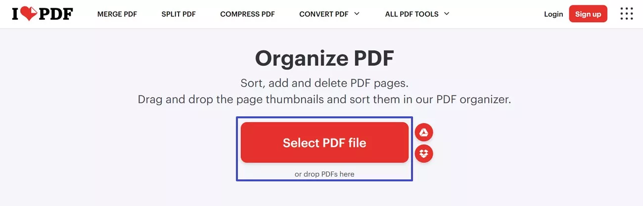 choose select pdf file to continue