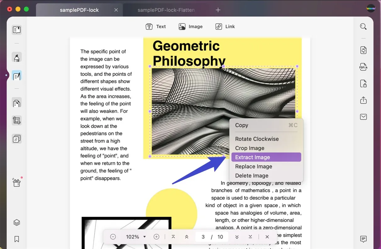 extraer imagen de pdf en mac haciendo click derecho imagen