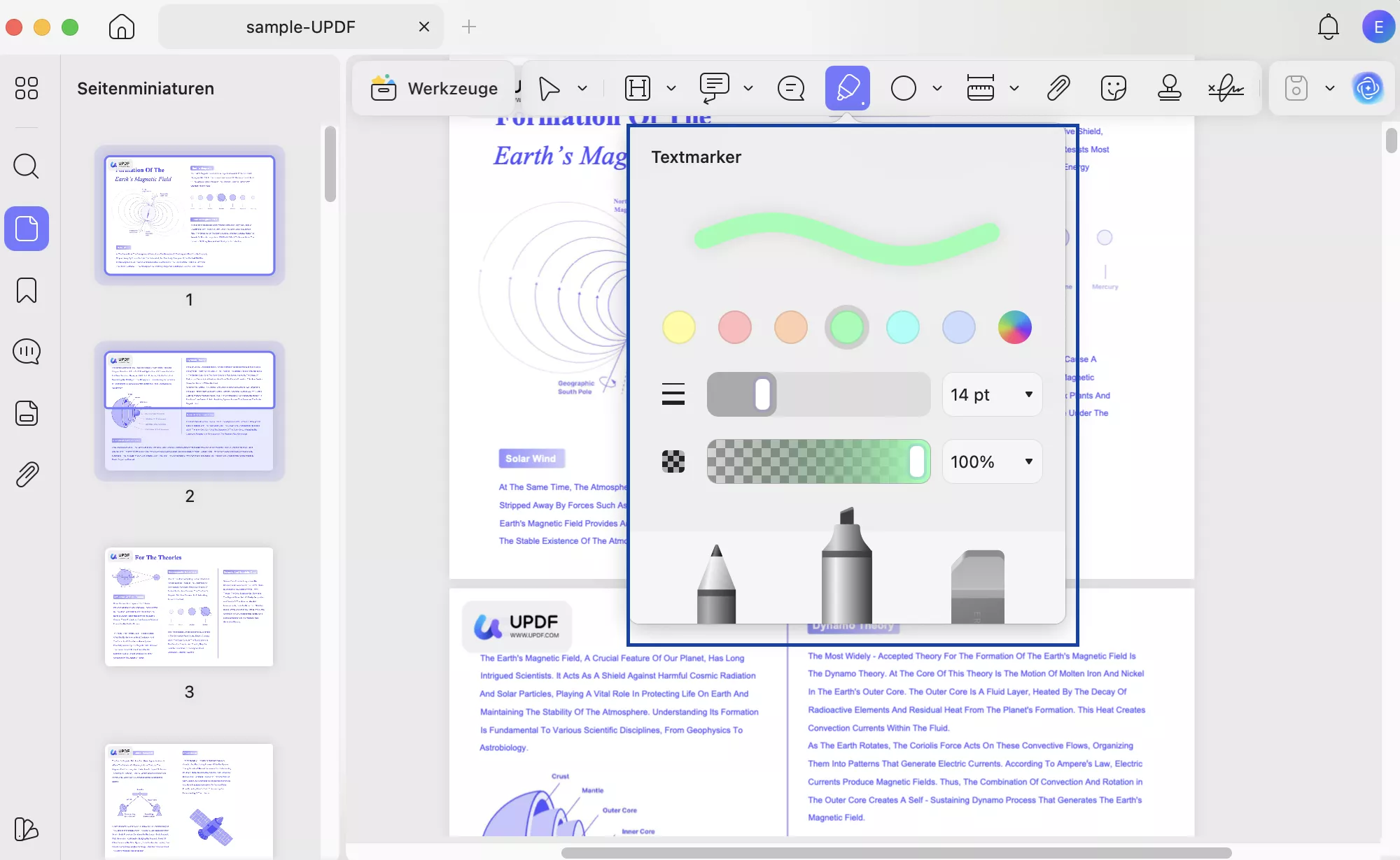 Bleistift-Tool UPDF Mac