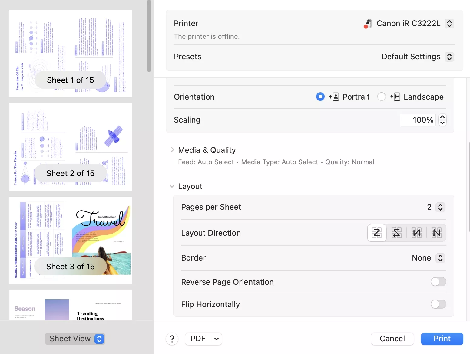 pdf als broschüre drucken mac