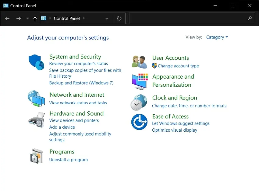 launch the control panel to fix failed to load pdf