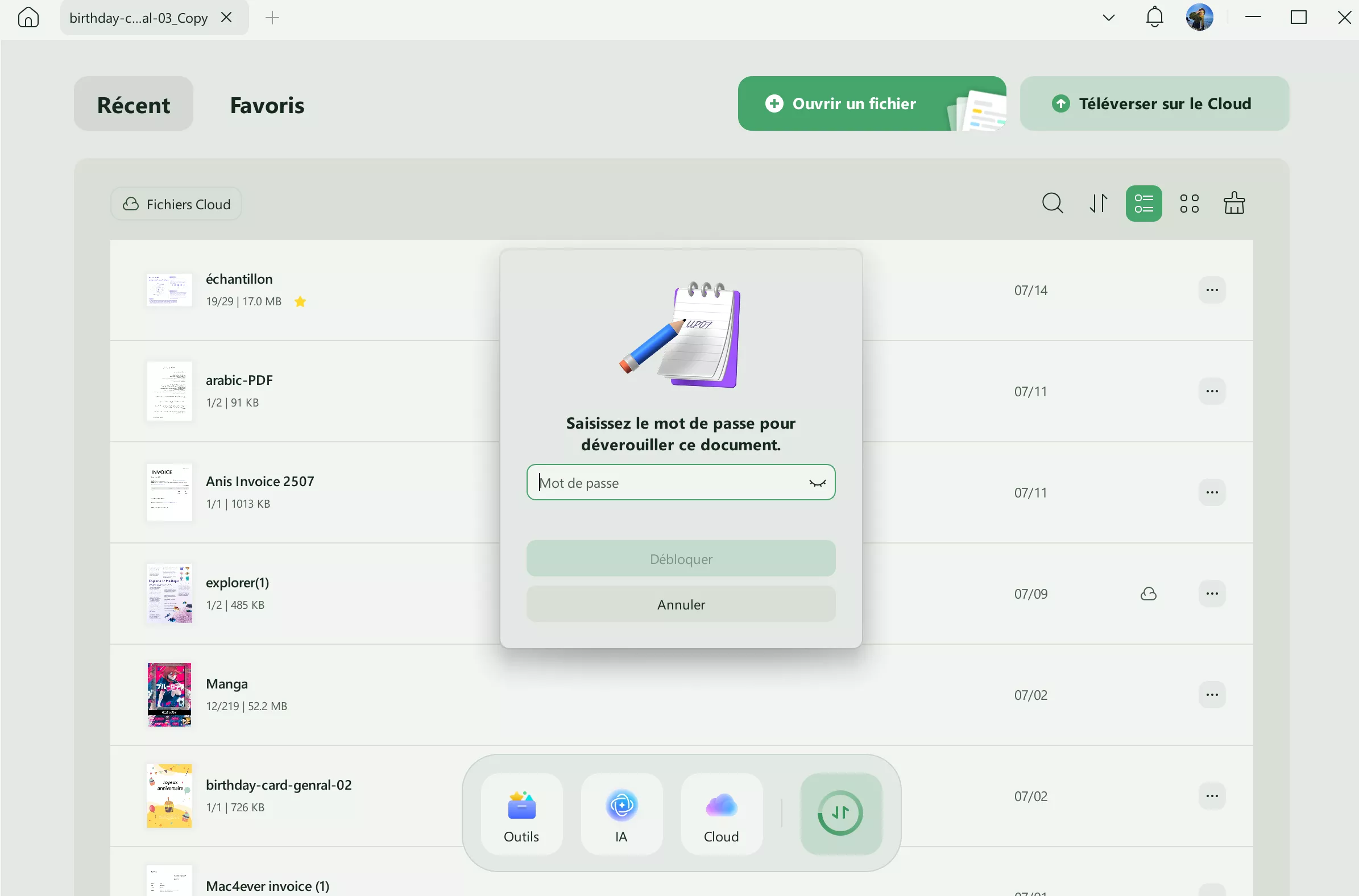 ouvrir un pdf sécurisé