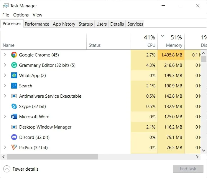 Den Task-Manager öffnen