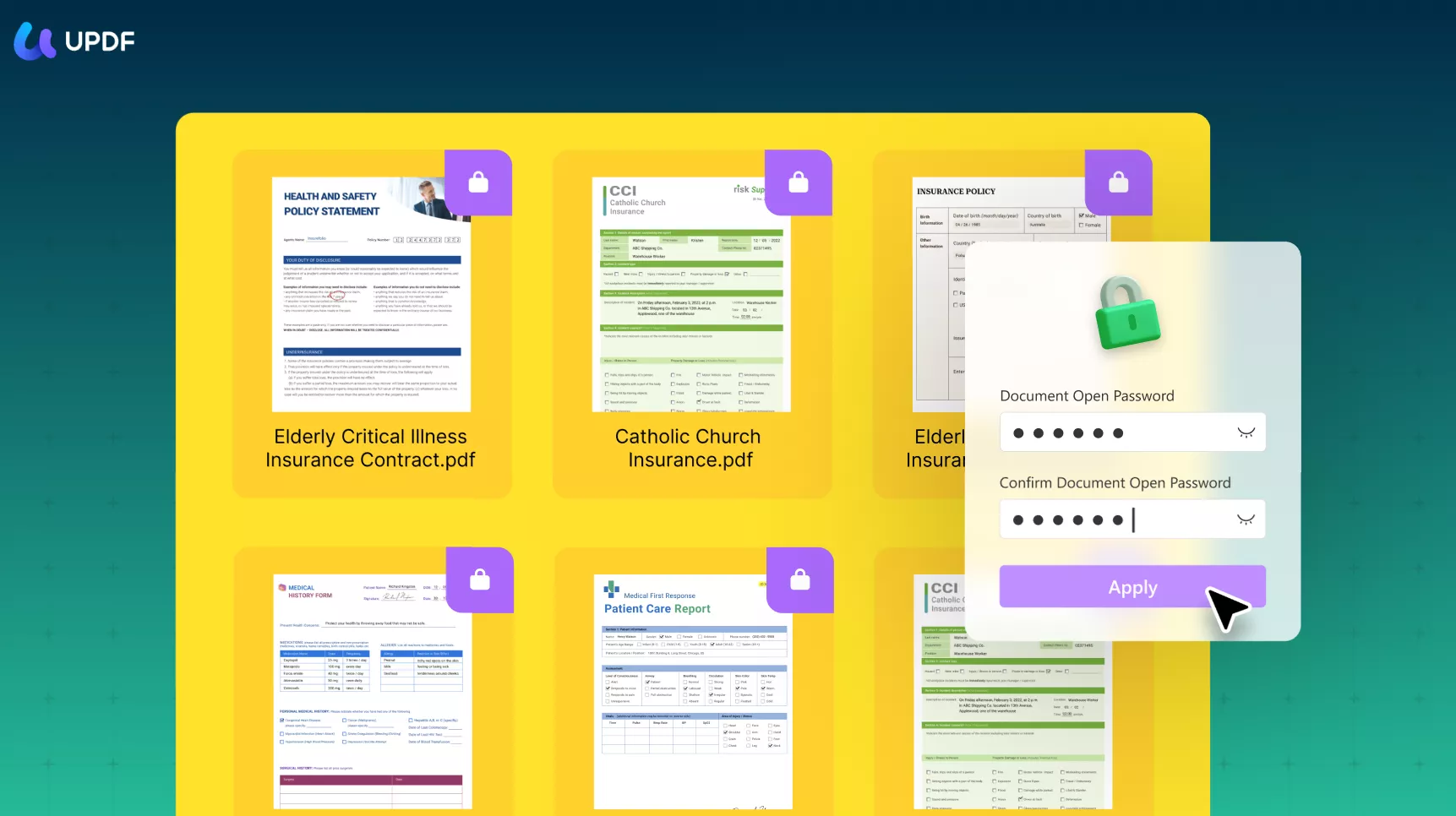 protect bank statements using updf