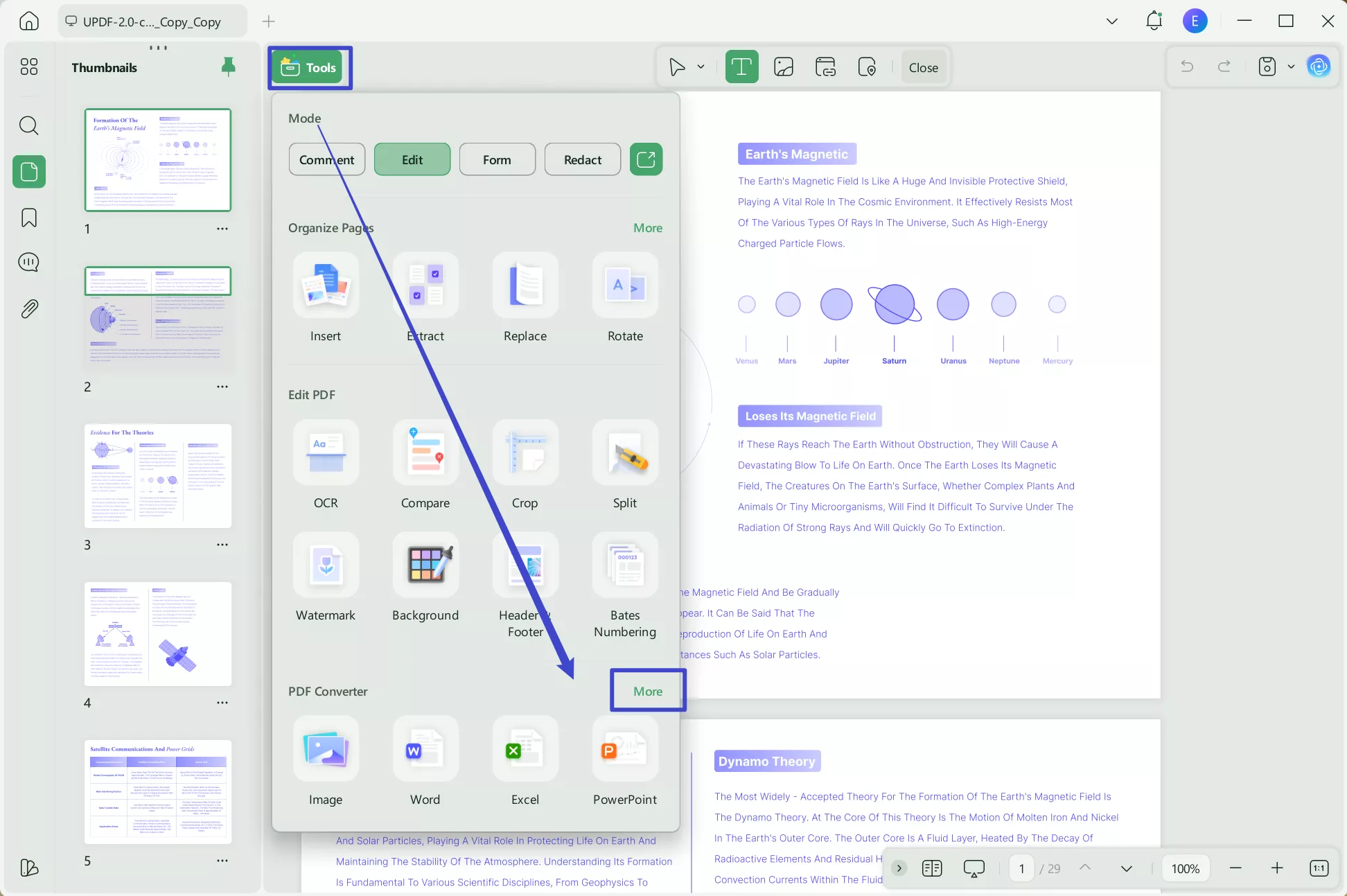 Export PDF to copy text from PDF in UPDF