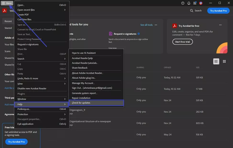 update adobe acrobat software