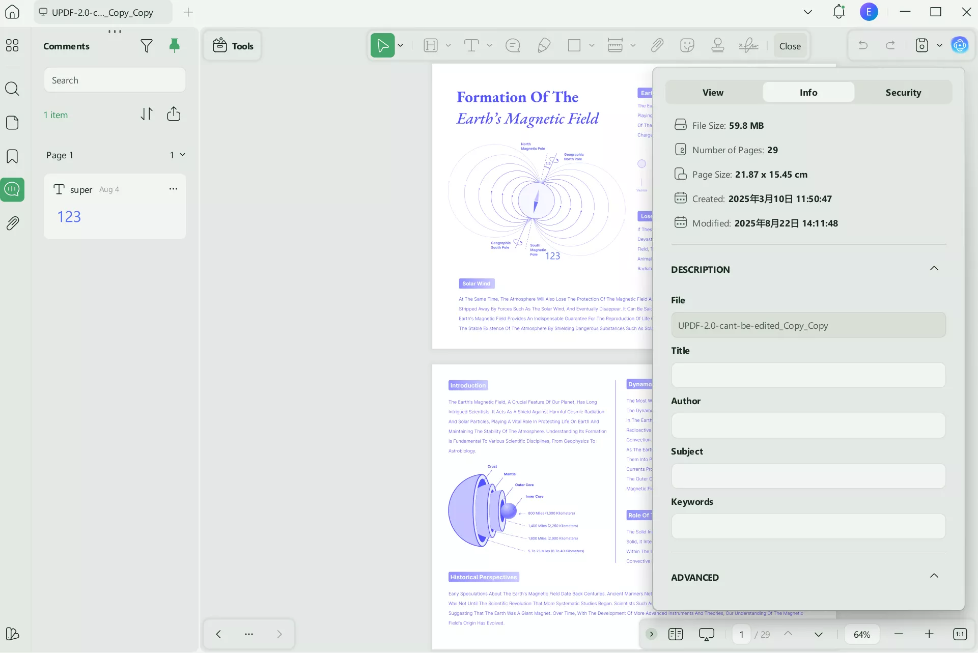 add title, author, subject and keyword with updf