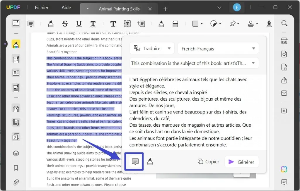 traduire pdf avec AI