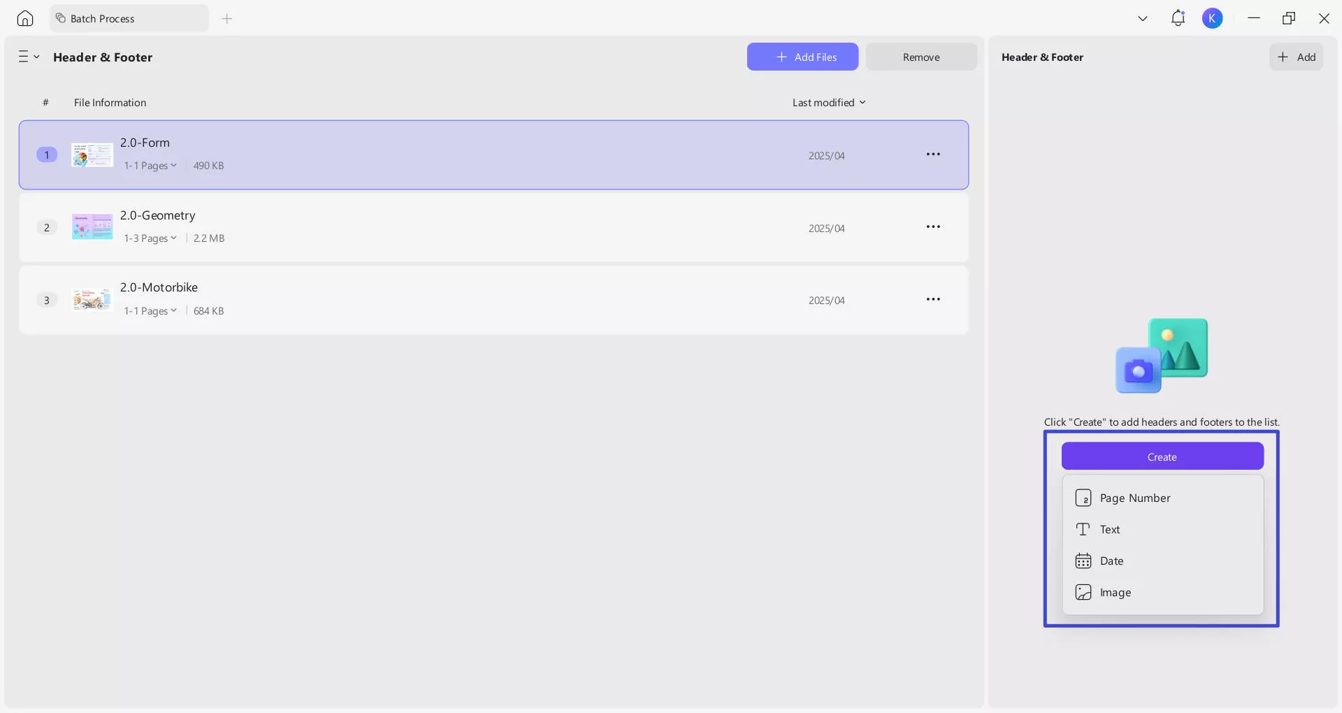 batch add header and footer 4