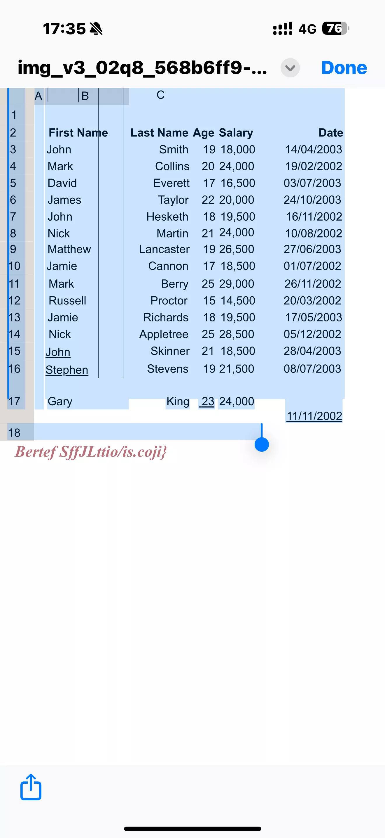 copy the table in word