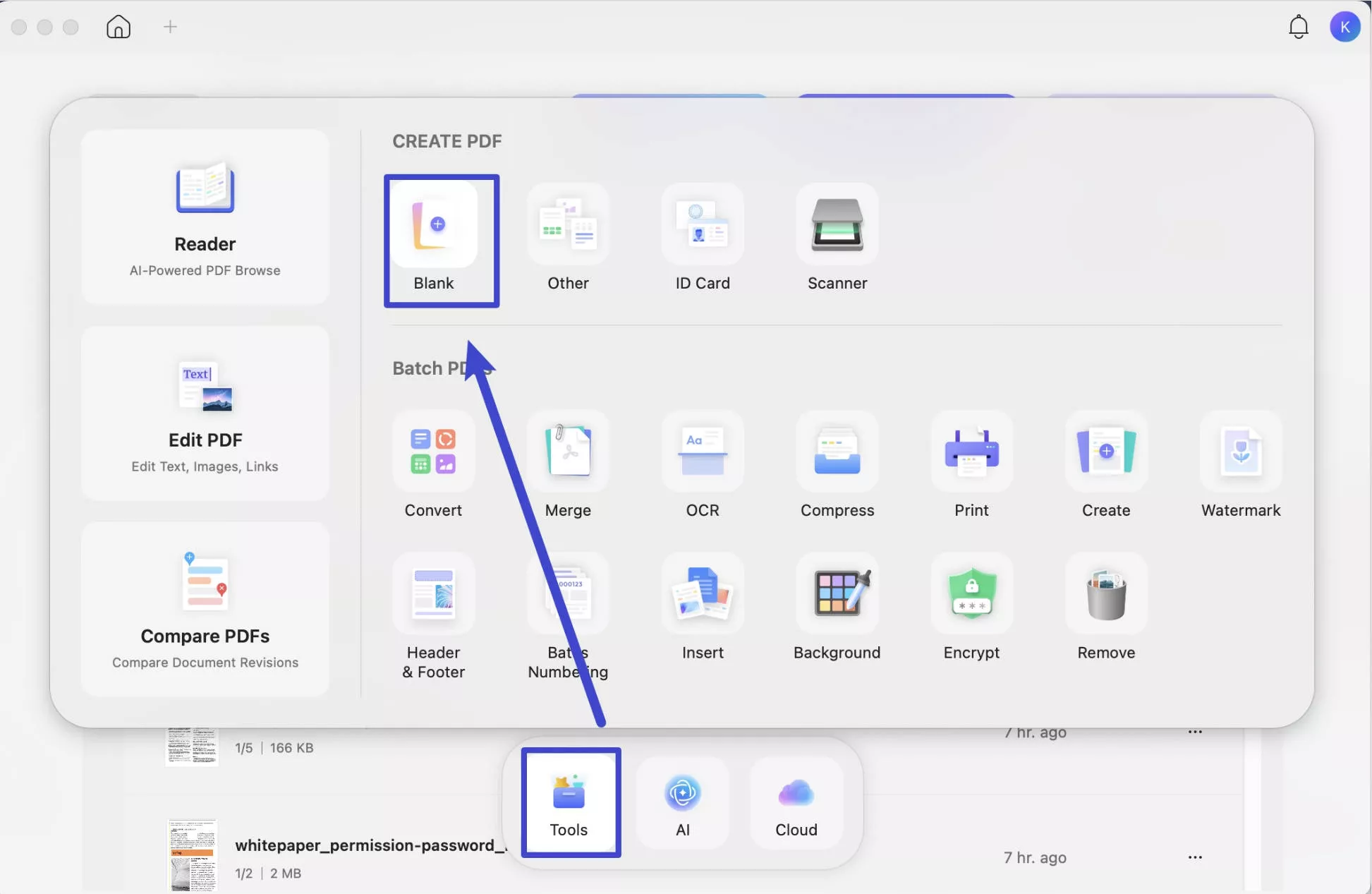 create blank PDF with UPDF on Mac