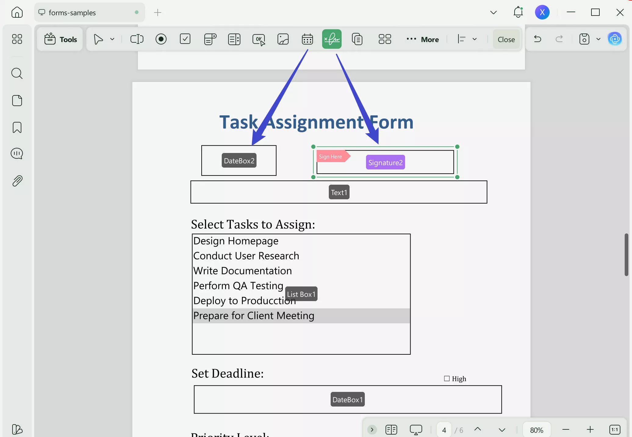 add date and signature fields updf windows