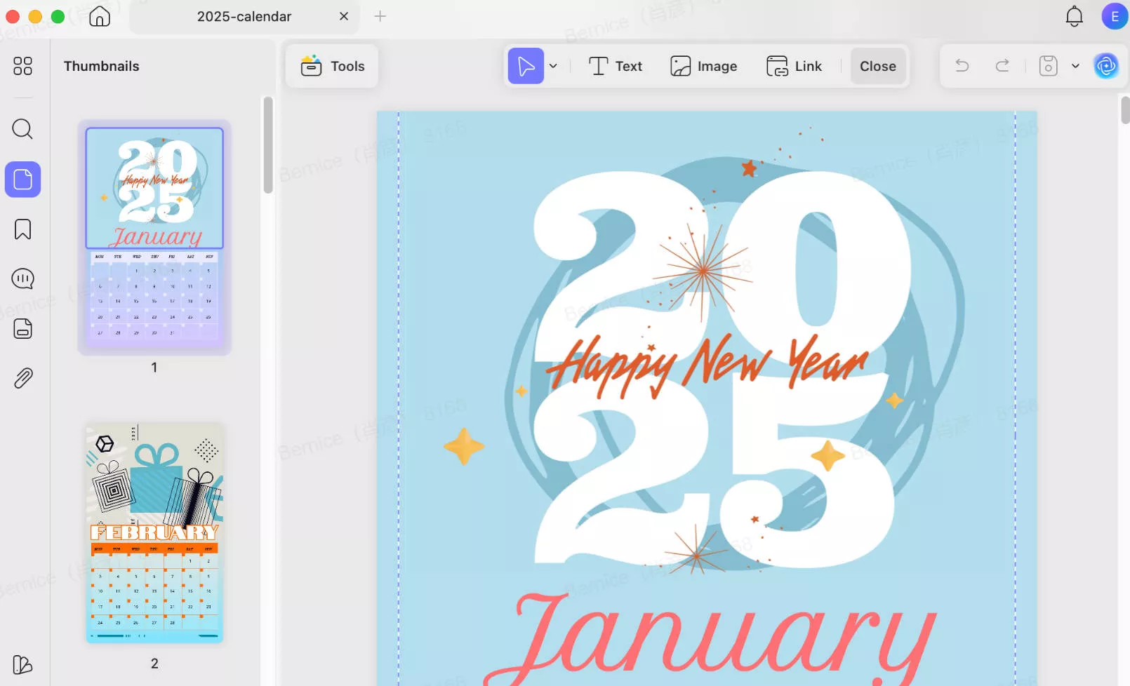 edit new year wish card