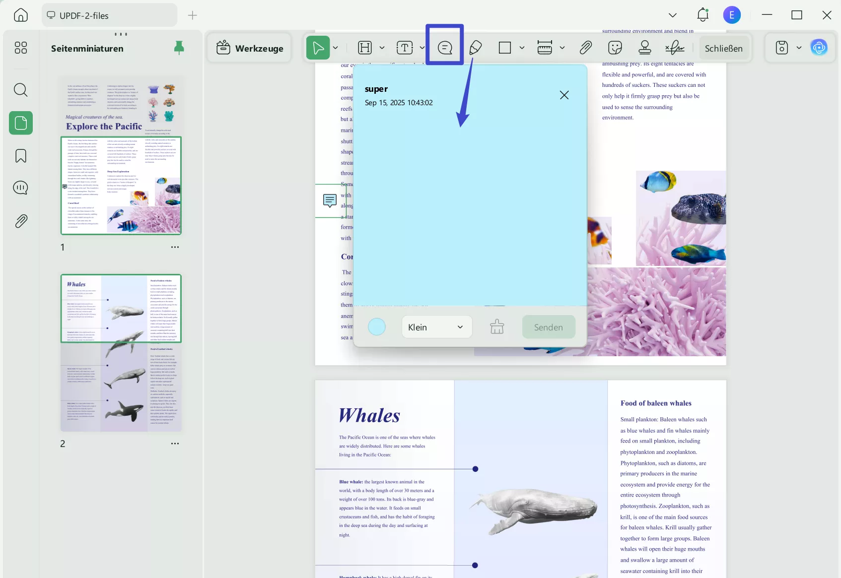 Haftnotizen zu PDF hinzufügen