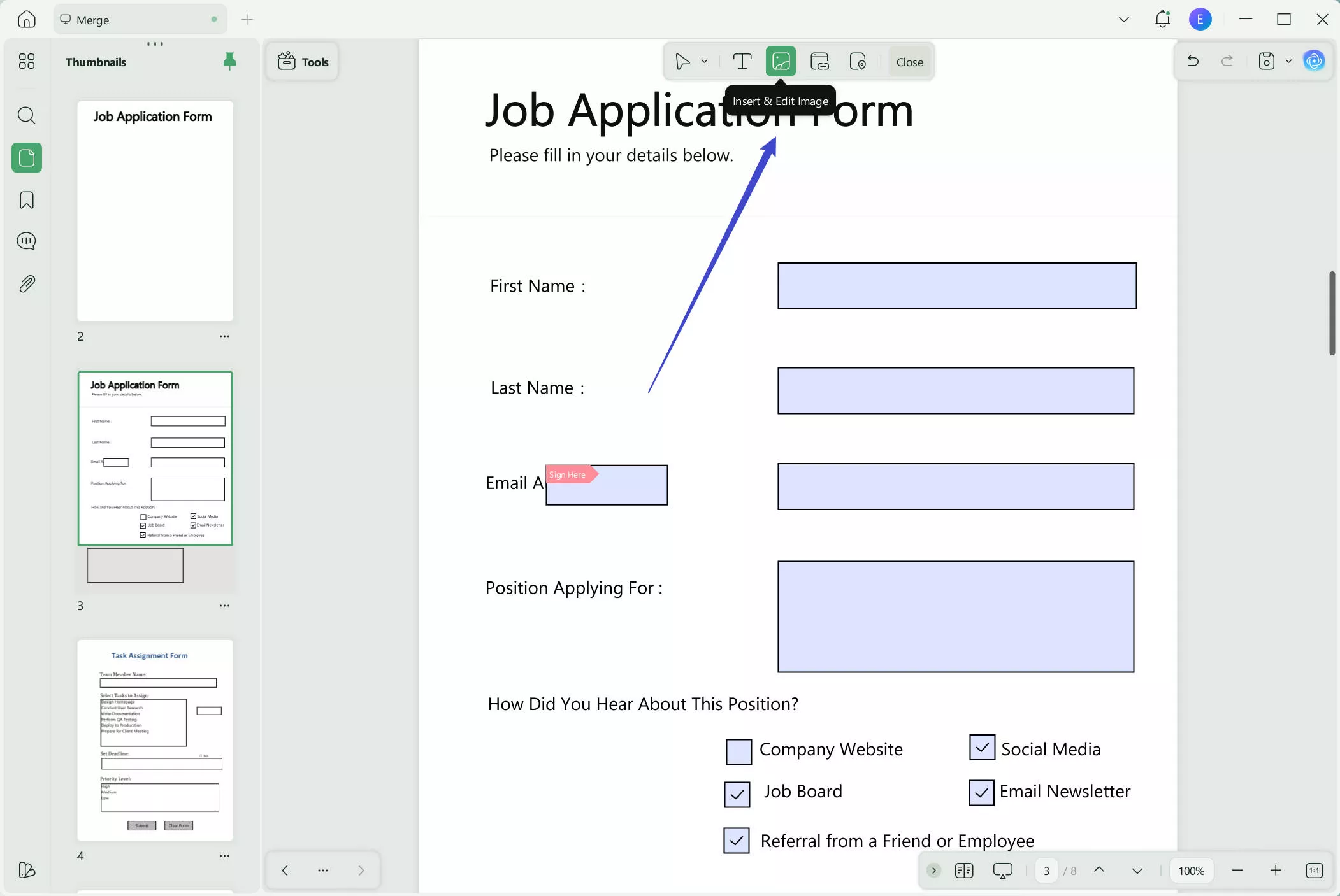 how to fill PDF form