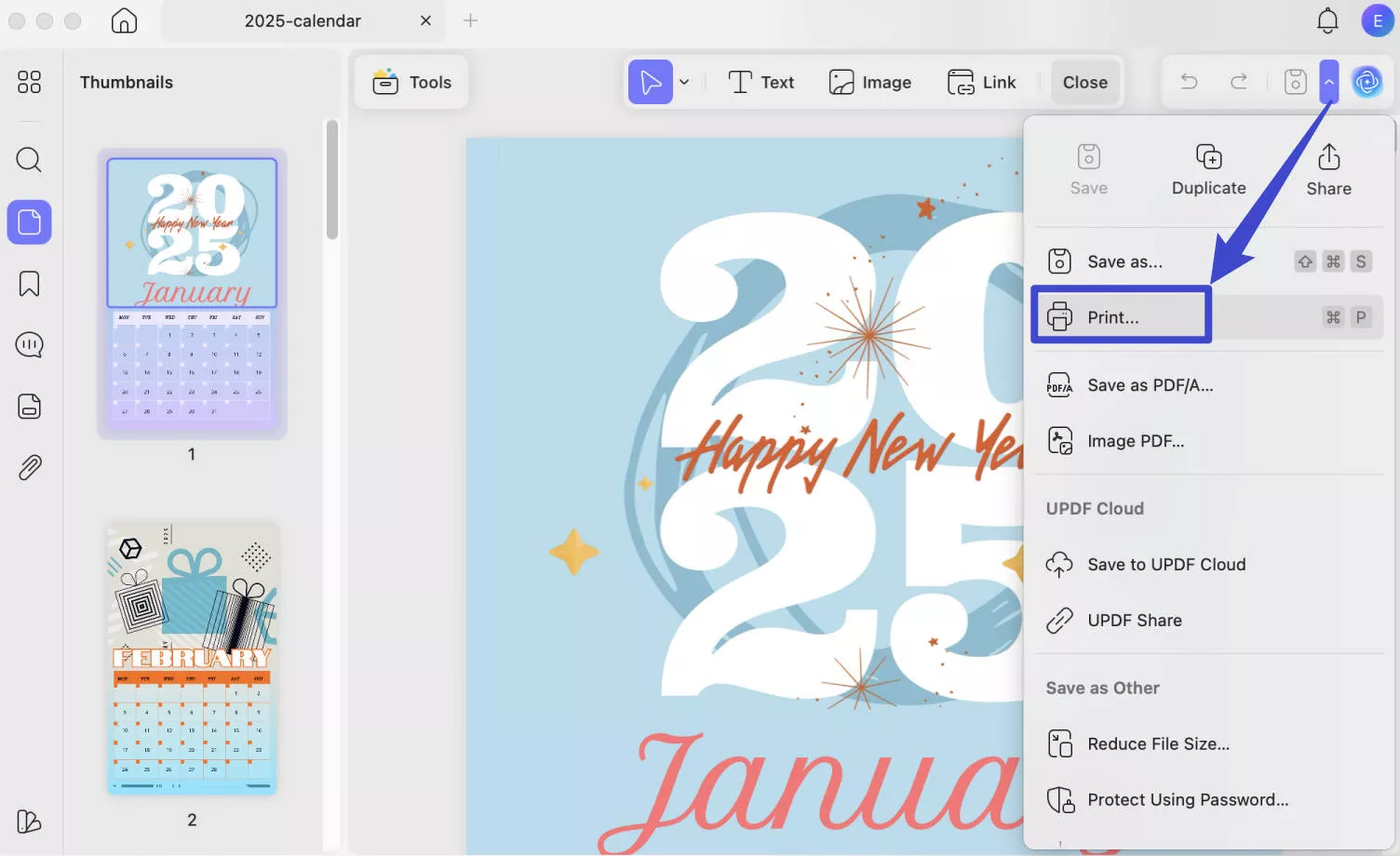 print new year wish card