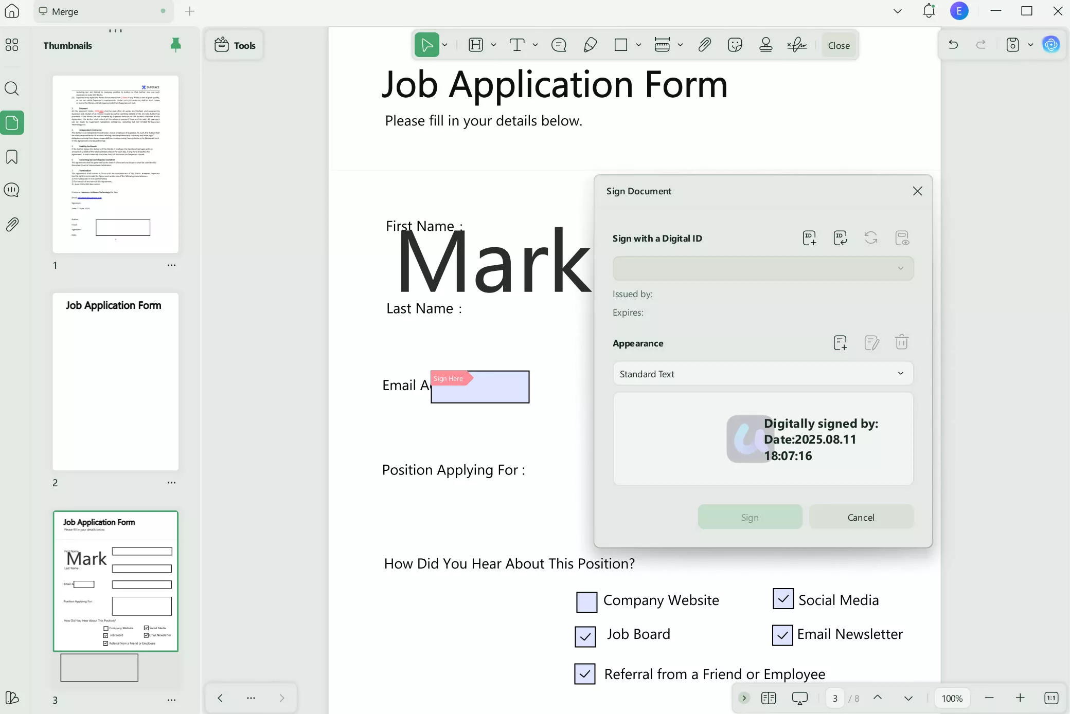 how to fill PDF form
