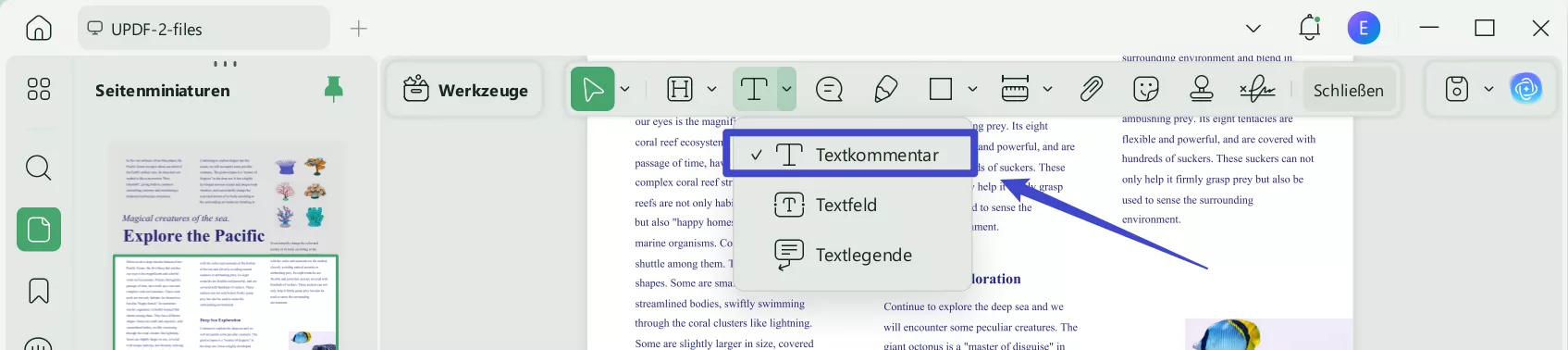 Fügen Sie mit UPDF Textkommentare zu PDF hinzu