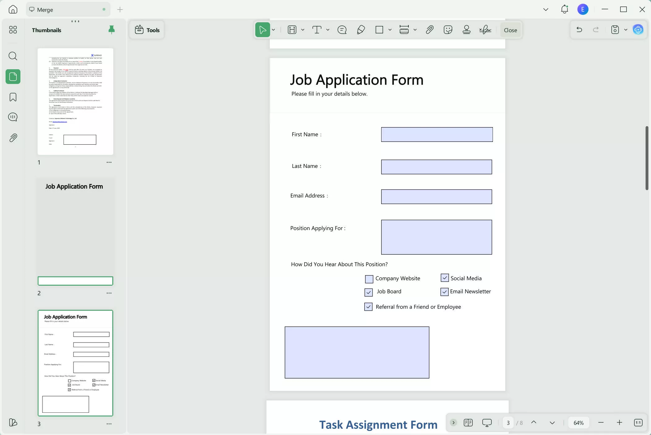 how to fill PDF form