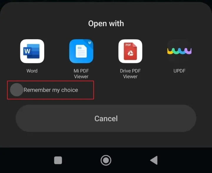 تطبيق تغيير التطبيق الافتراضي لنظام أندرويد لـ pdf