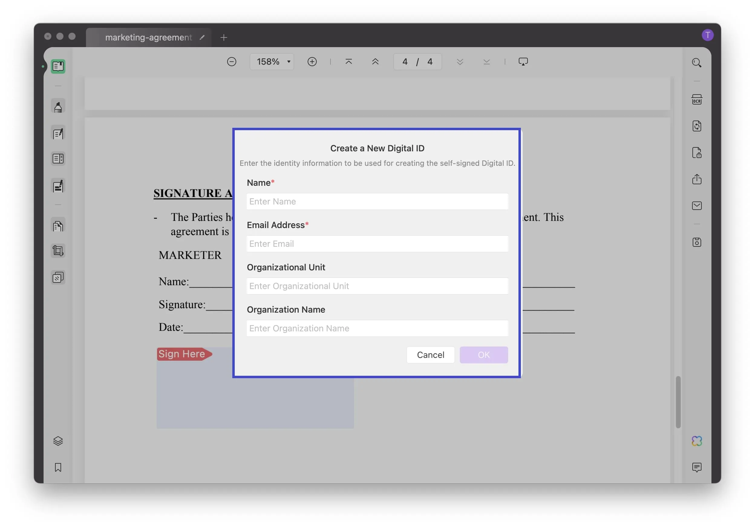 create a digital signature