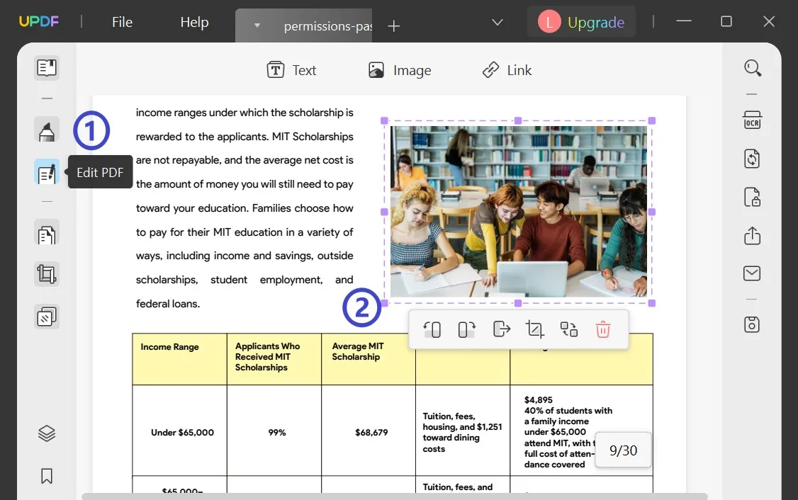 Modifier l'image du PDF avec UPDF