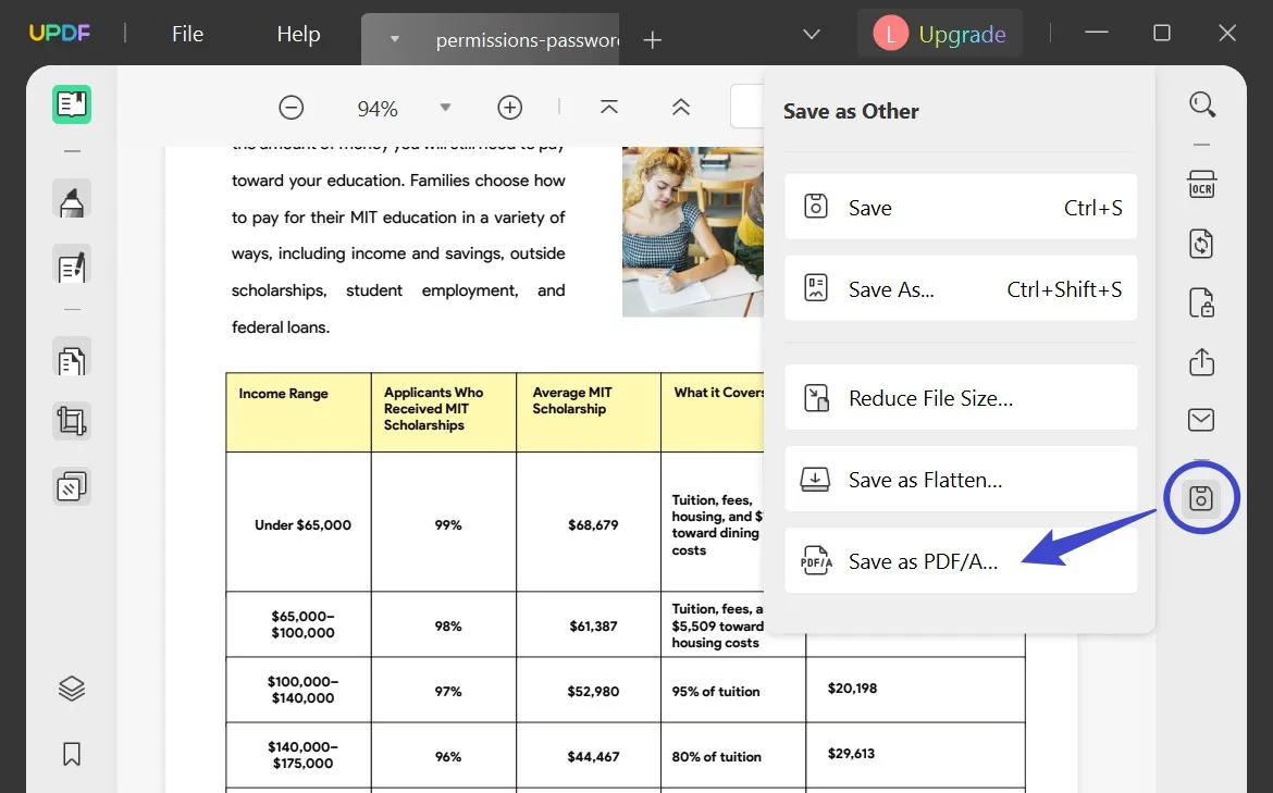 pdf vs pdfa save as pdf a