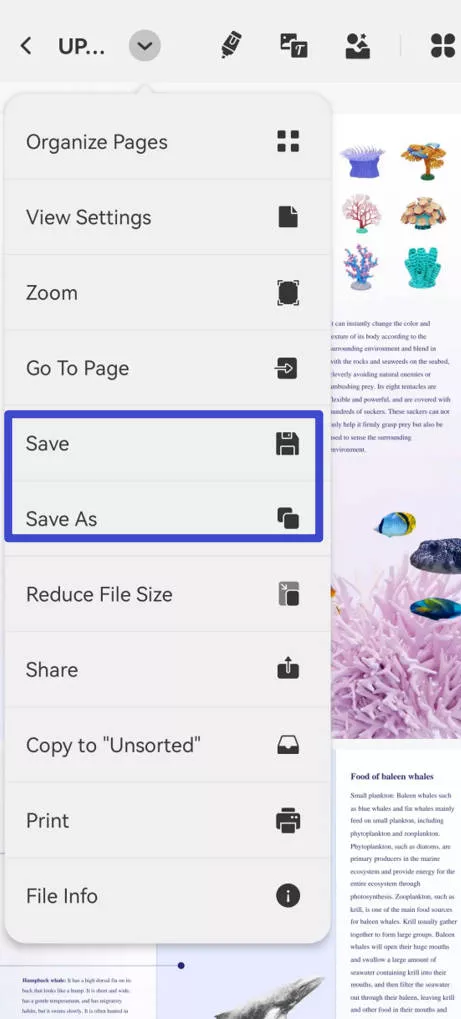 save pdf on android