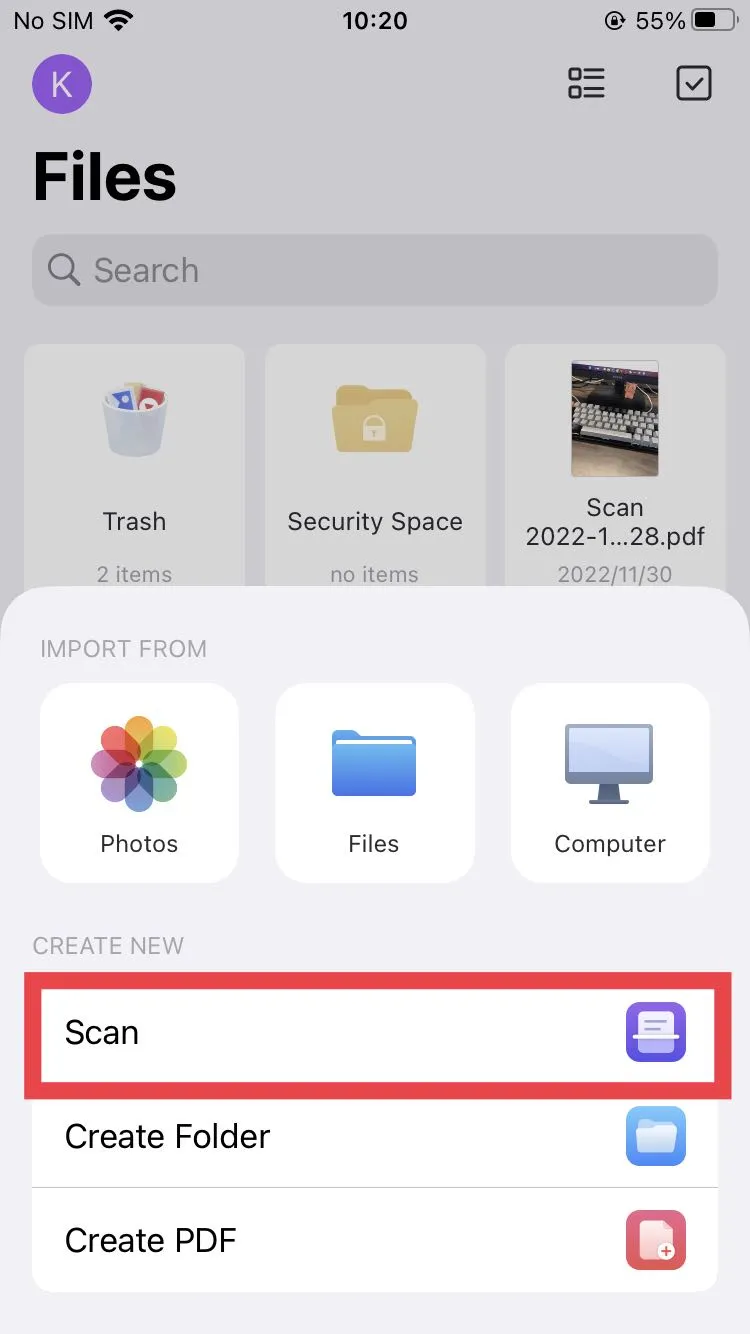 scan to pdf ios