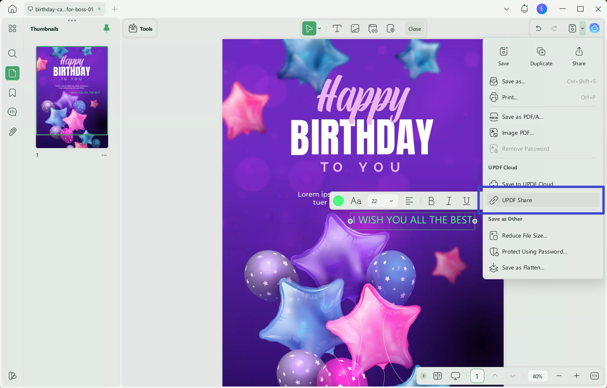 share the card to your sister