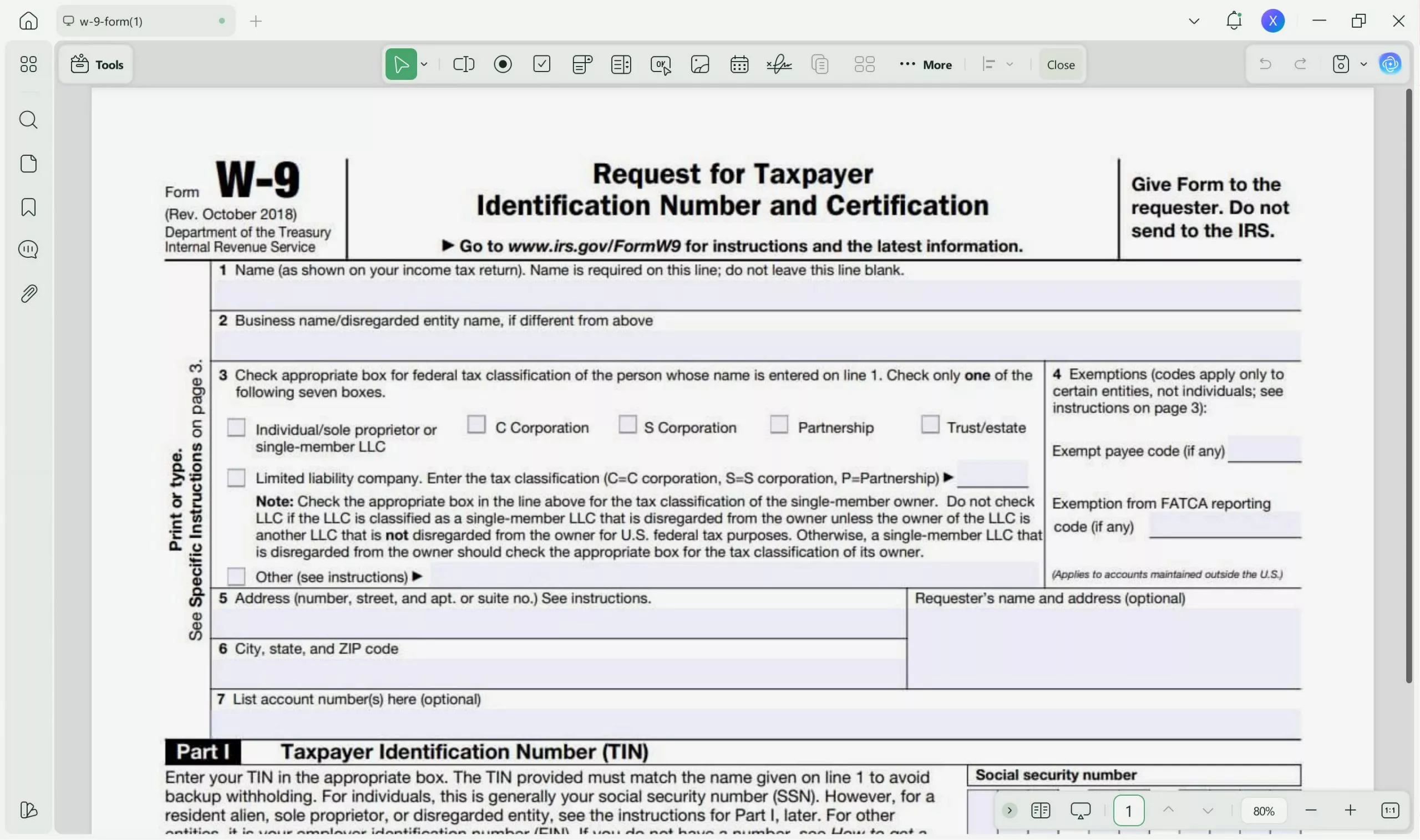 how to fill out a w9 form with updf