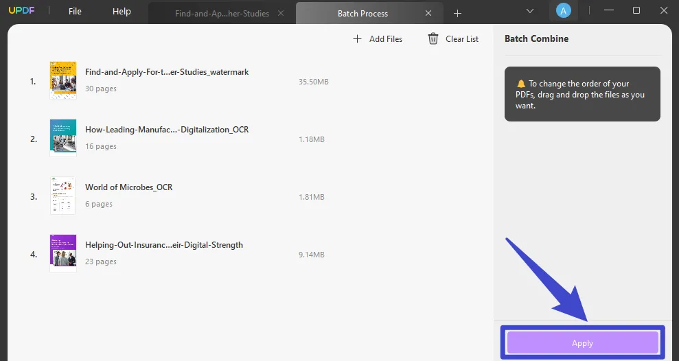 Combinar PDF en Google Drive