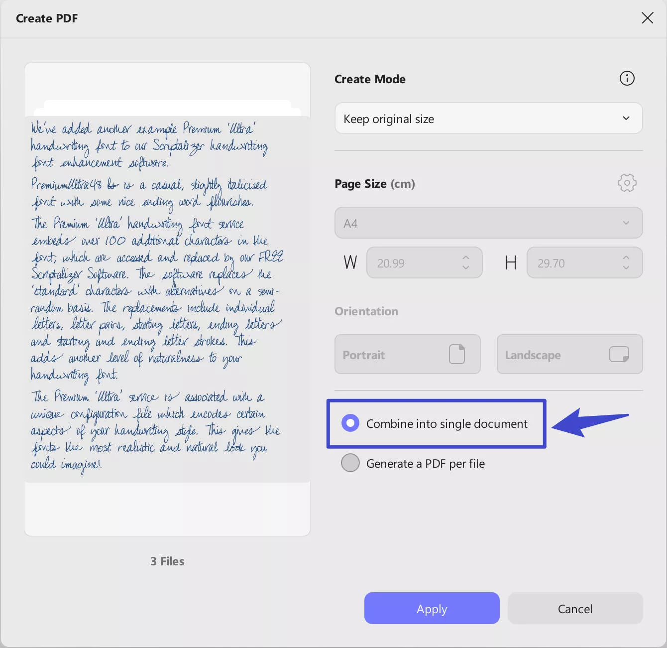 combine all images into one pdf