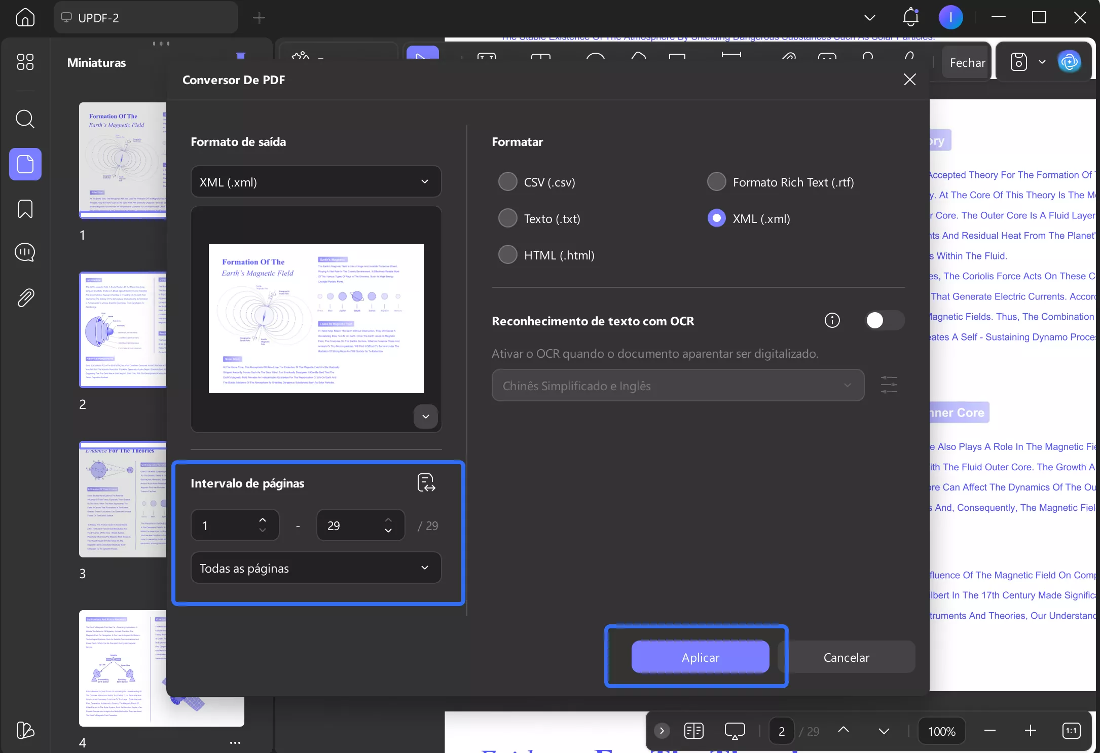 converter PDF em XML