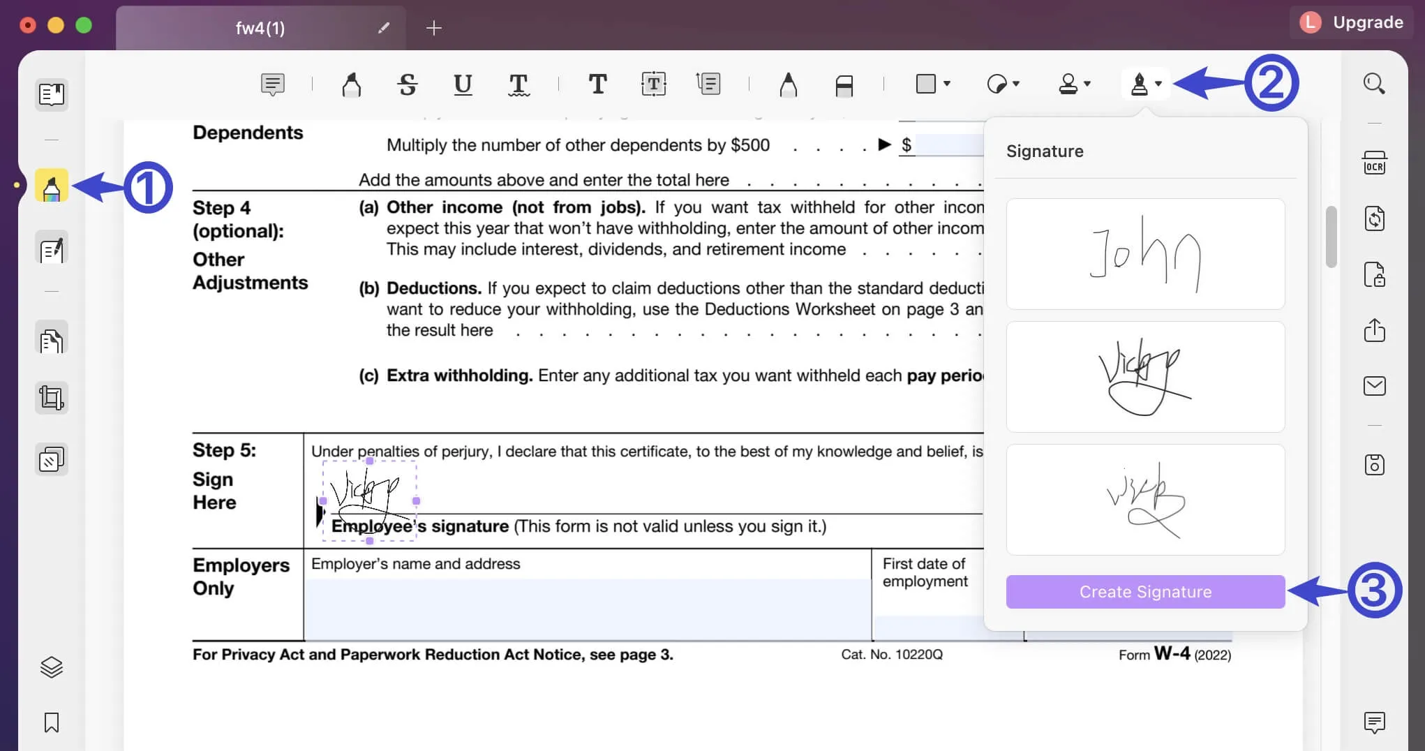 PDF Signatur mit updf erstellen