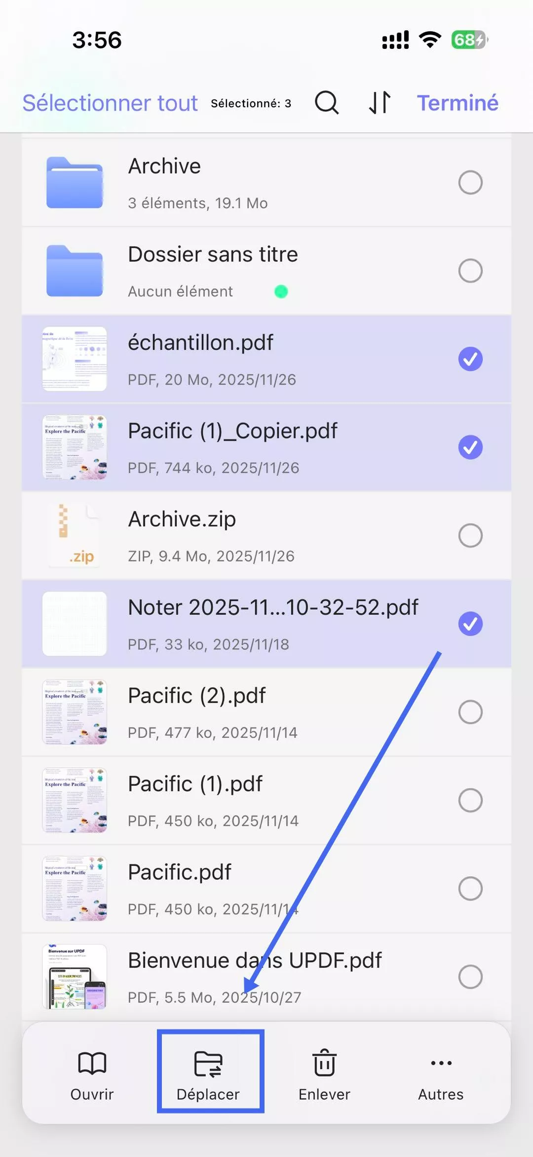 déplacer les fichiers