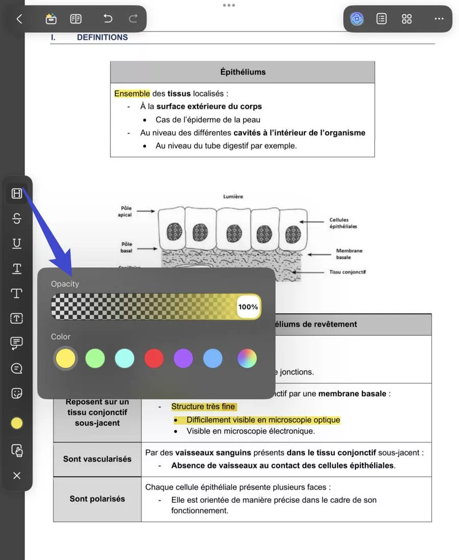 change highlight color in UPDF iPad