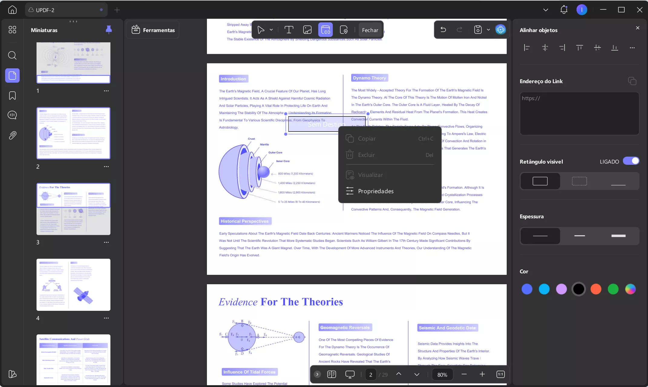 personalizar link para PDF