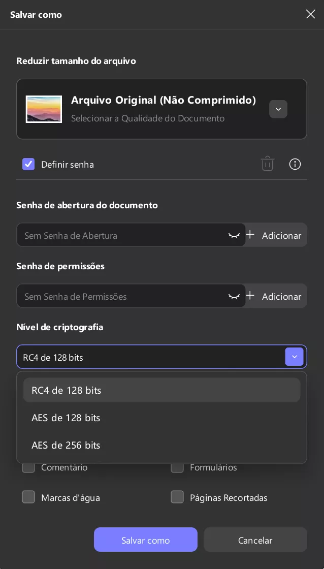 como proteger pdf de edição e impressão