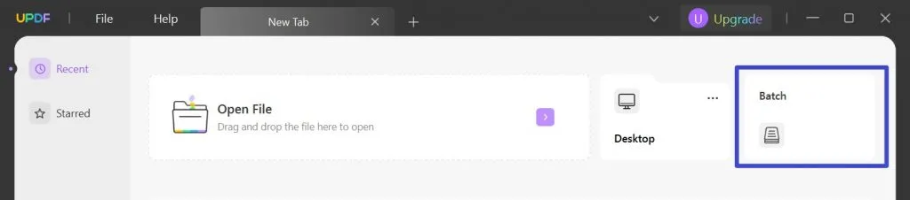 Open UPDF and go for Batch