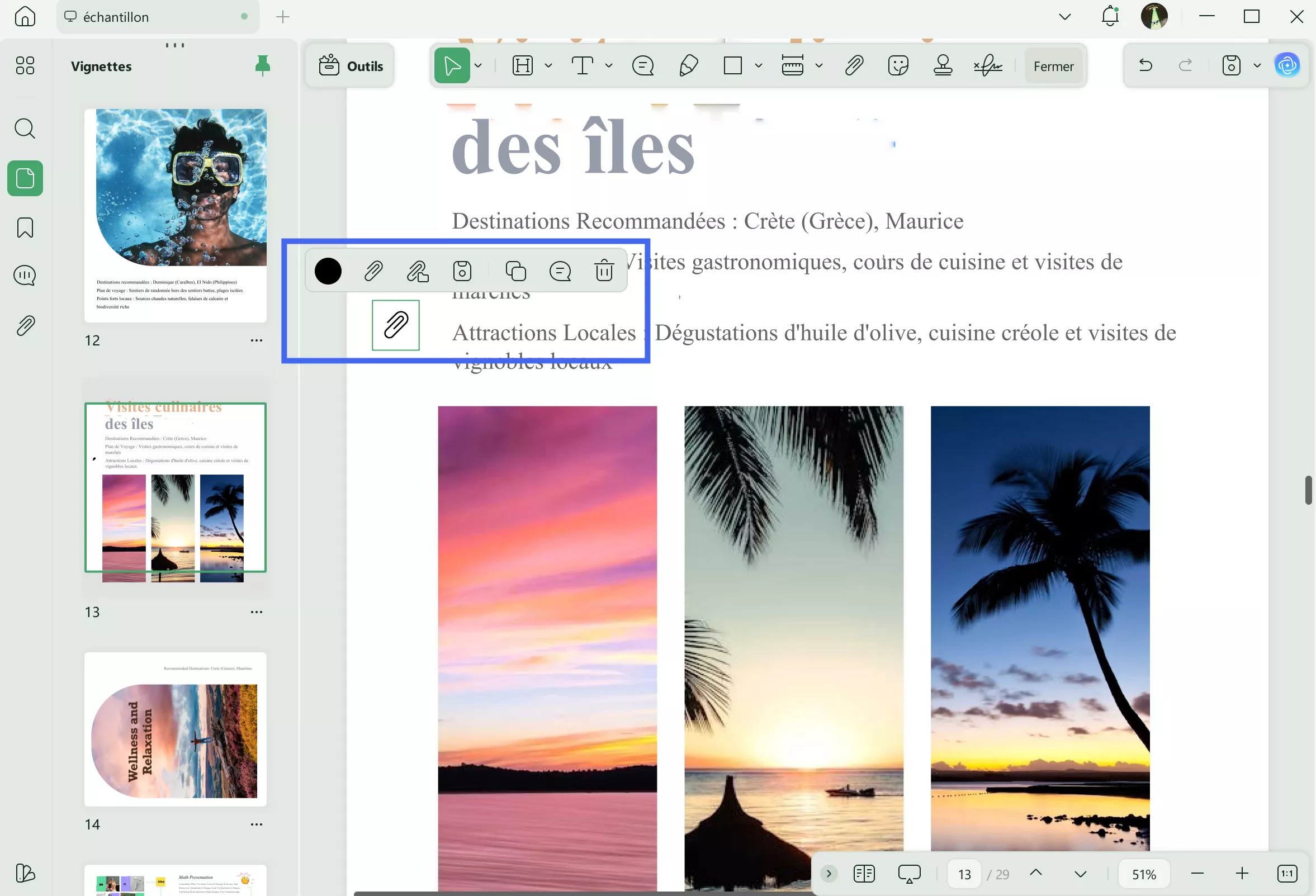 ajouter pieces-joint un lien