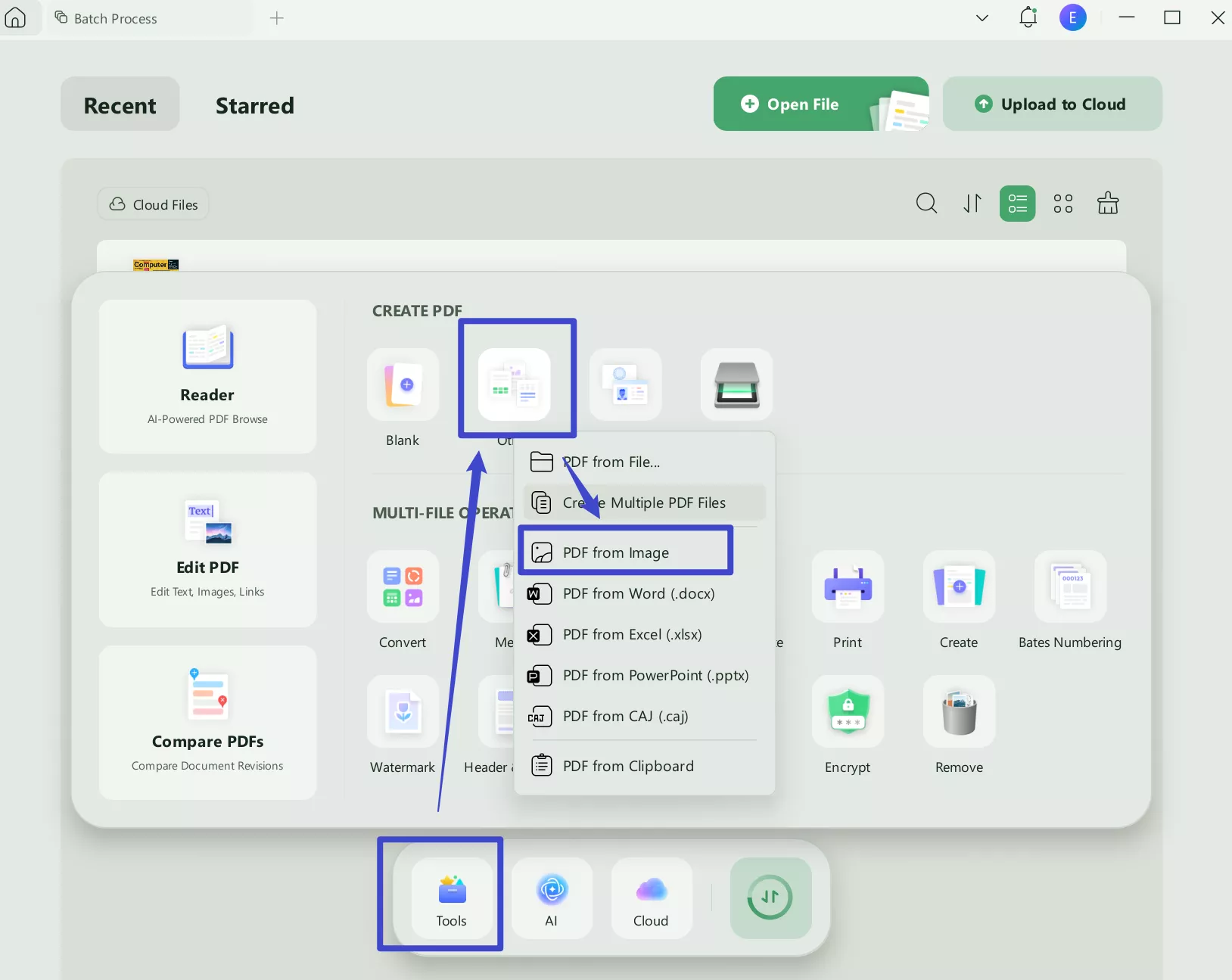 create pdf from image with updf