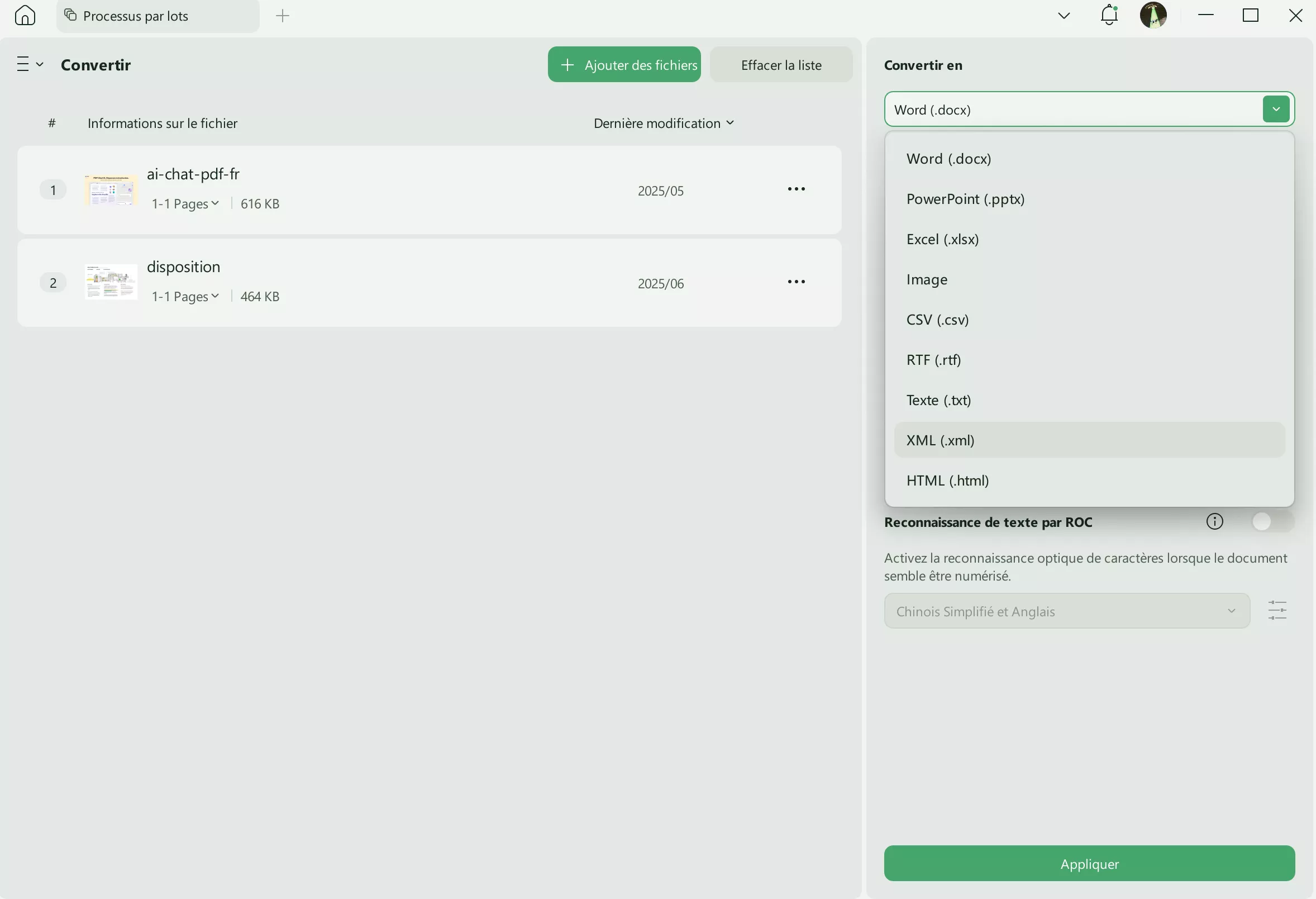 convertir pdf en xml