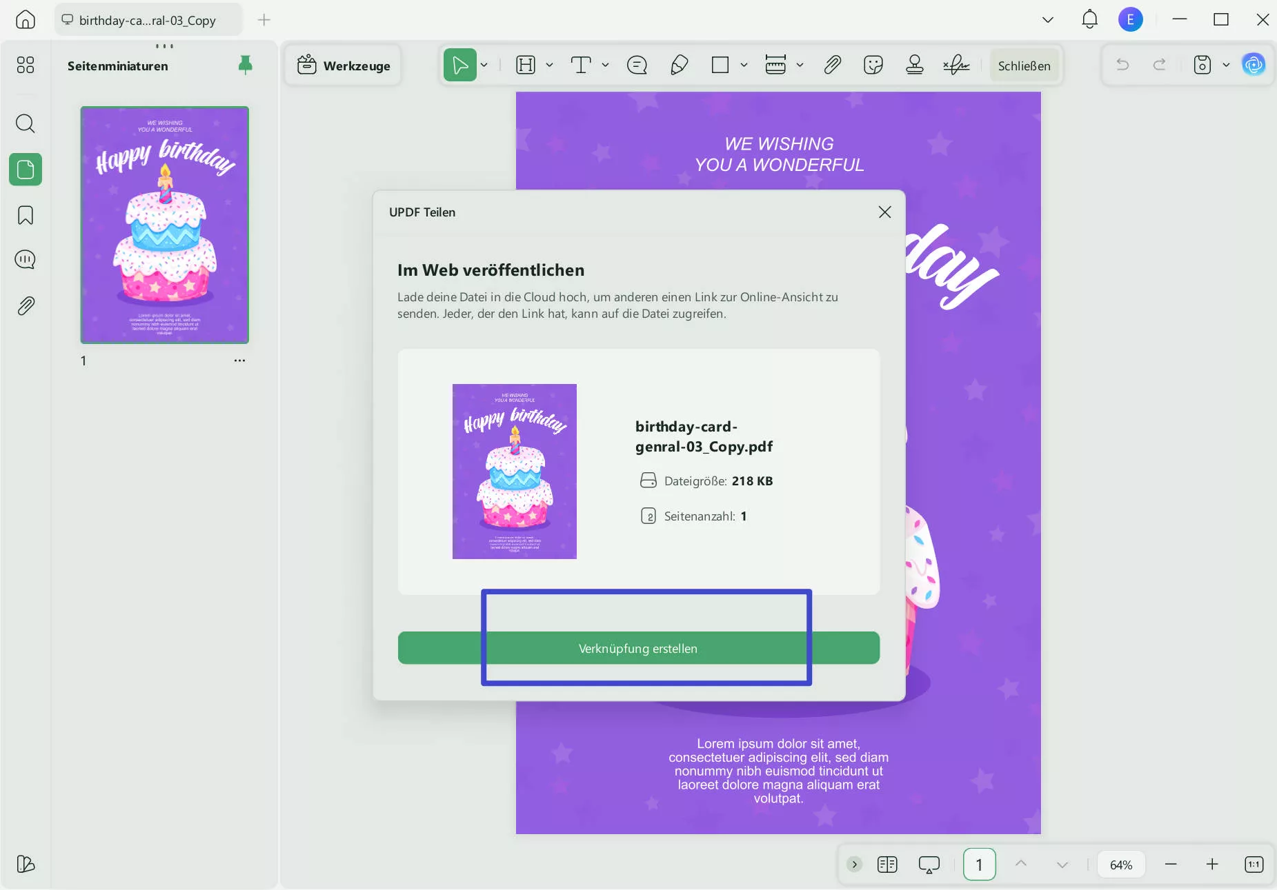 Link per UPDF erstellen