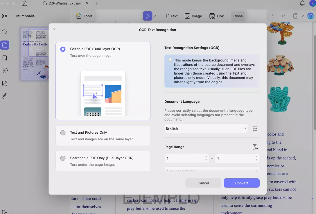 perform ocr jpg to pdf