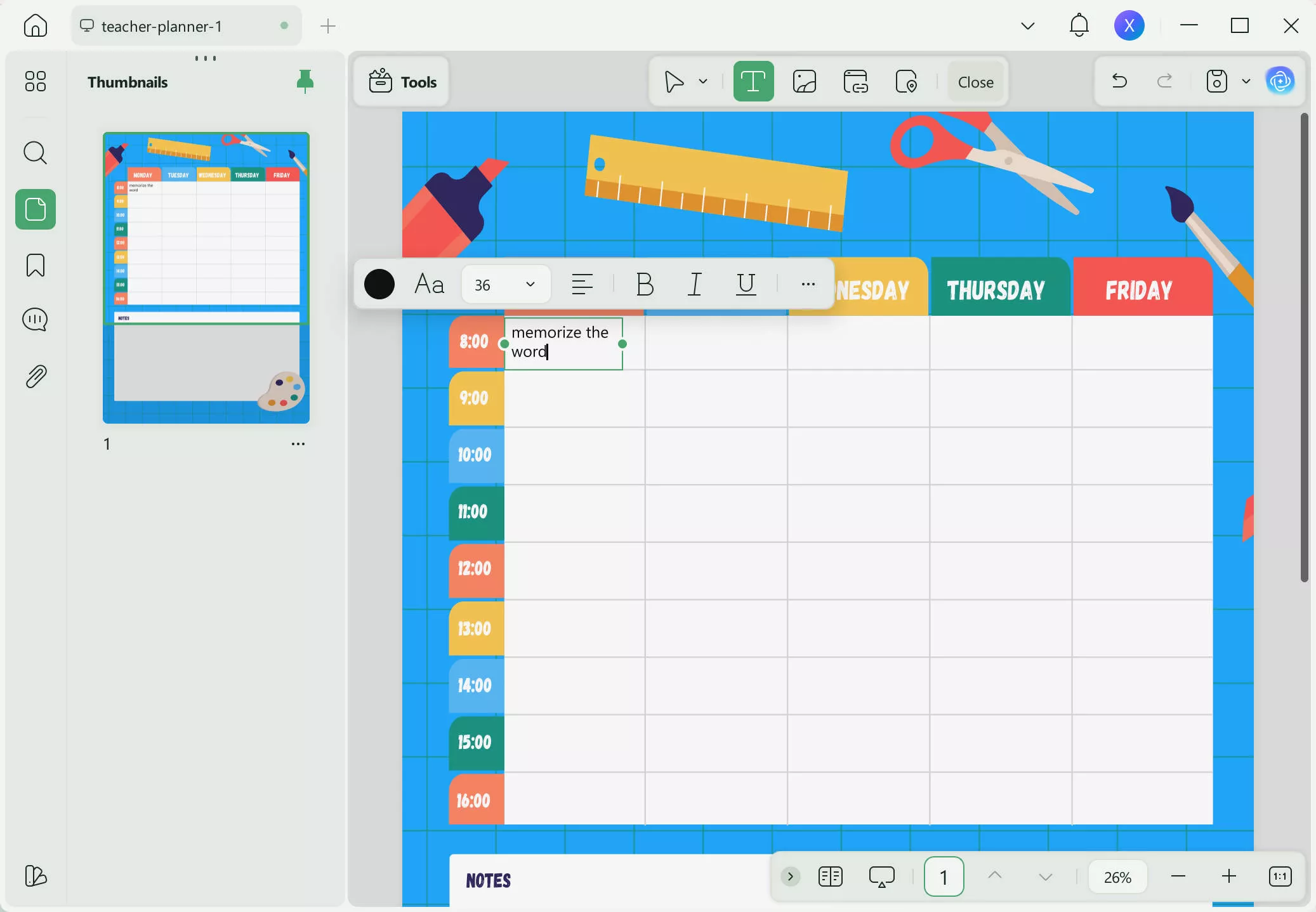 edit daily planner template