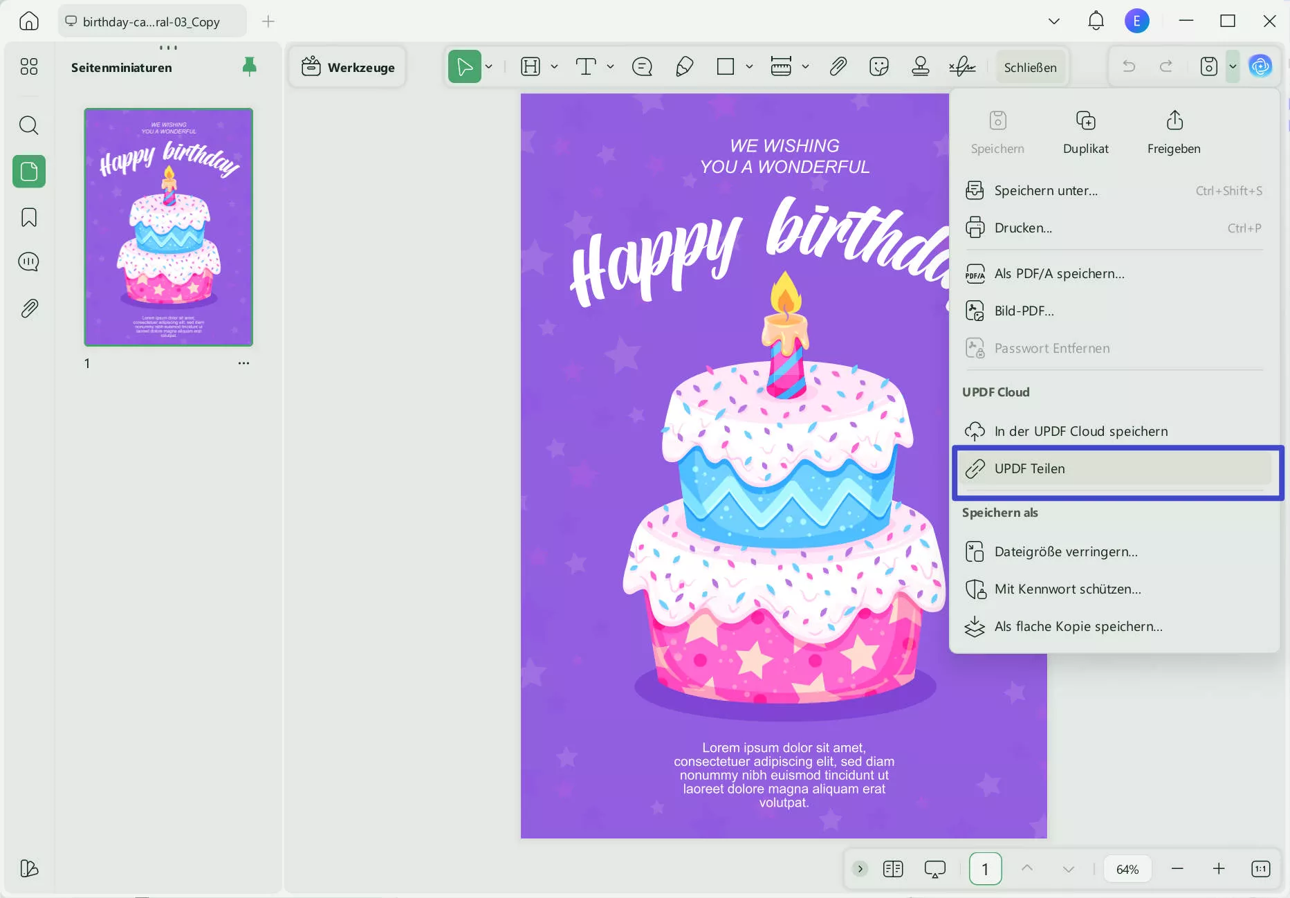 Link per UPDF teilen