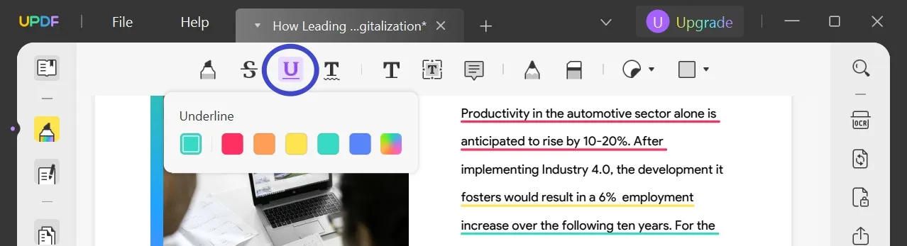 underline pdf